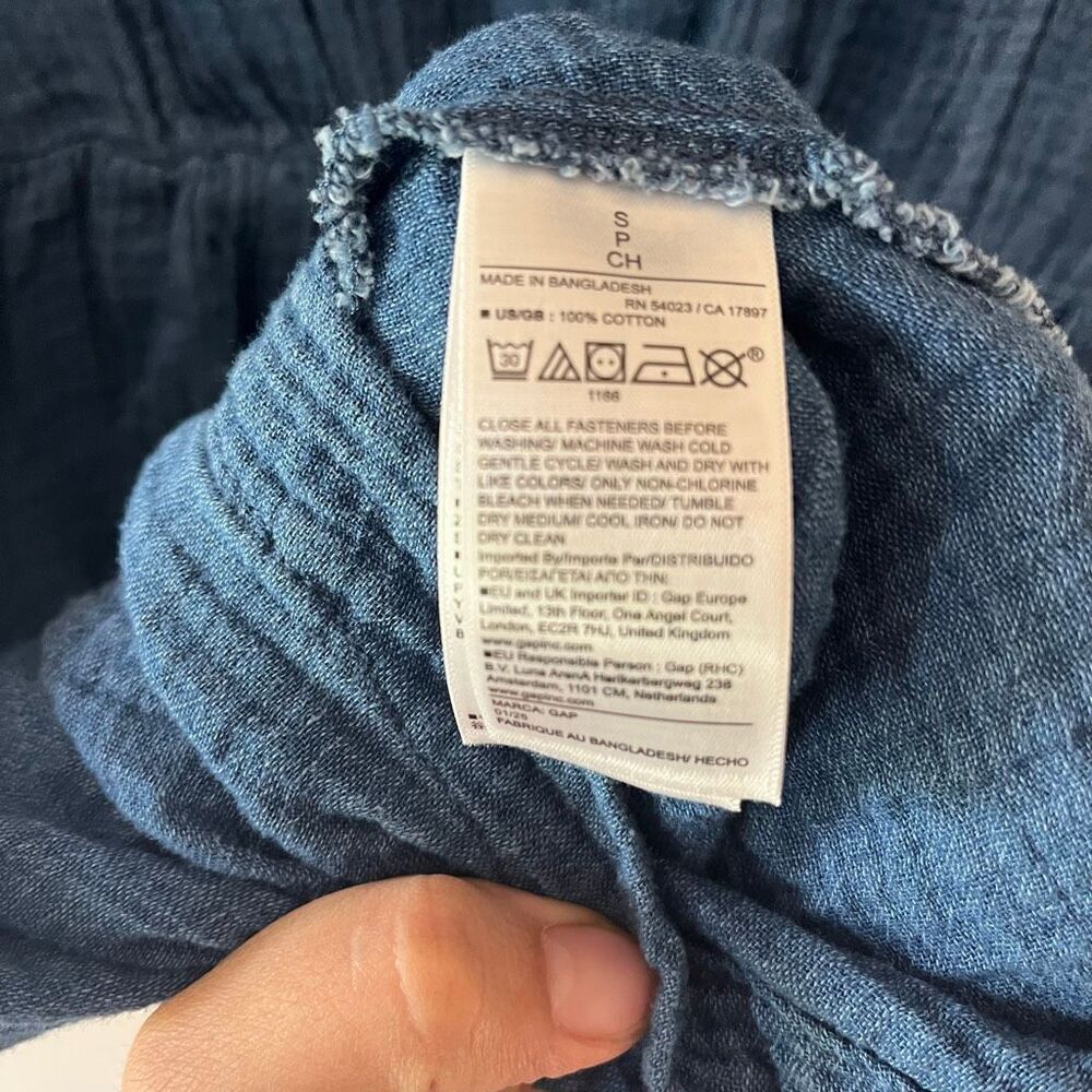 Gap Cotton Gauze Denim Mini Shirtdress Women’s dress Size small - Picture 6 of 12